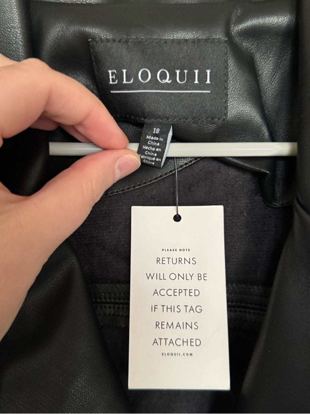 Eloquii Black Faux Leather Jacket - Picture 5 of 8